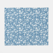 鳥および植物のオーナメントが付いているパターン フリースブランケット (正面(横))