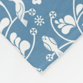 鳥および植物のオーナメントが付いているパターン フリースブランケット (角)