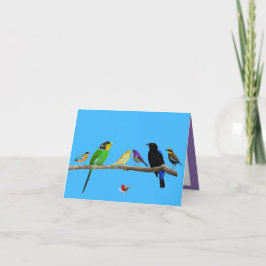 鳥および色の空白のなメッセージカード カード