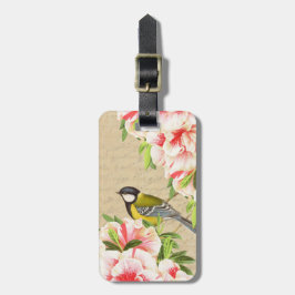 鳥および花が付いているガーリーなヴィンテージの荷物のラベル ラゲッジタグ