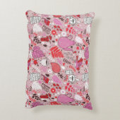 鳥および花が付いている風味がよいパターン アクセントクッション (裏面(縦))