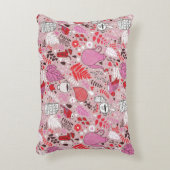 鳥および花が付いている風味がよいパターン アクセントクッション (正面(垂直))