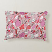 鳥および花が付いている風味がよいパターン アクセントクッション (裏面)