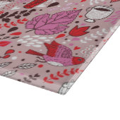 鳥および花が付いている風味がよいパターン カッティングボード (角)