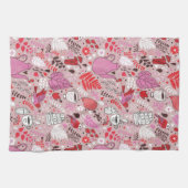 鳥および花が付いている風味がよいパターン キッチンタオル (横)