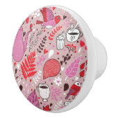 鳥および花が付いている風味がよいパターン セラミックノブ (右)