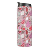 鳥および花が付いている風味がよいパターン タンブラー (回転右)