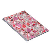 鳥および花が付いている風味がよいパターン ノートブック (右側)