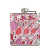 鳥および花が付いている風味がよいパターン フラスク (裏面)