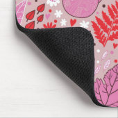 鳥および花が付いている風味がよいパターン マウスパッド (コーナー)