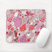 鳥および花が付いている風味がよいパターン マウスパッド (マウス)