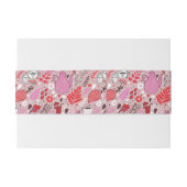 鳥および花が付いている風味がよいパターン 招待状ベリーバンド (裏面例)