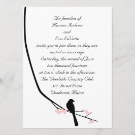 鳥および花の大きい招待状 招待状