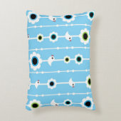 鳥および花の青パターン アクセントクッション (正面(垂直))