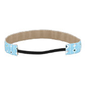 鳥および花の青パターン アスレチックヘッドバンド (裏面)