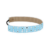 鳥および花の青パターン アスレチックヘッドバンド (左)