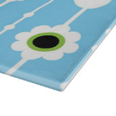 鳥および花の青パターン カッティングボード (角)