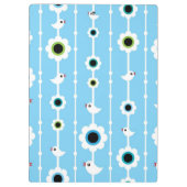 鳥および花の青パターン クリップボード (裏面)