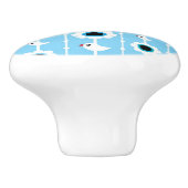 鳥および花の青パターン セラミックノブ (側面)