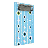 鳥および花の青パターン ミニクリップボード (アングル)