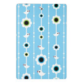 鳥および花の青パターン ミニクリップボード (裏面)