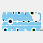 鳥および花の青パターン Case-Mate iPhoneケース (裏面 (横))