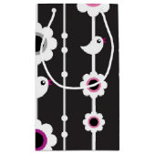 鳥および花模様 スモールペーパーバッグ (裏面)