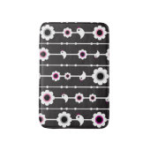 鳥および花模様 バスマット (正面縦)