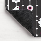 鳥および花模様 マウスパッド (コーナー)