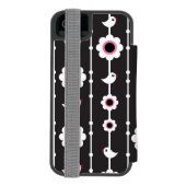 鳥および花模様 INCIPIO iPhoneウォレットケース (フォリオ裏面)