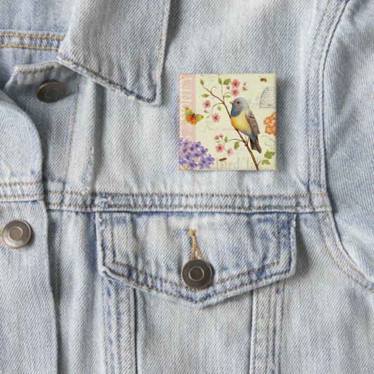 鳥および蜂 缶バッジ (インサイチュ)