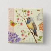 鳥および蜂 缶バッジ (正面)