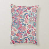 鳥および蝶が付いている花パターン アクセントクッション (裏面(縦))