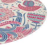 鳥および蝶が付いている花パターン カッティングボード (角)