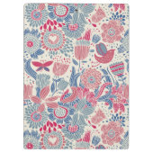 鳥および蝶が付いている花パターン クリップボード (裏面)