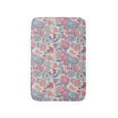 鳥および蝶が付いている花パターン バスマット (正面縦)