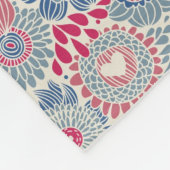 鳥および蝶が付いている花パターン フリースブランケット (角)