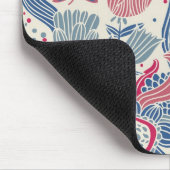 鳥および蝶が付いている花パターン マウスパッド (コーナー)