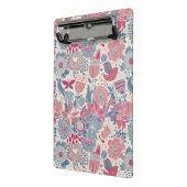鳥および蝶が付いている花パターン ミニクリップボード (アングル2)