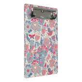鳥および蝶が付いている花パターン ミニクリップボード (アングル)
