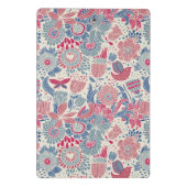 鳥および蝶が付いている花パターン ミニクリップボード (裏面)