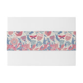 鳥および蝶が付いている花パターン 招待状ベリーバンド (裏面例)