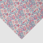 鳥および蝶が付いている花パターン 薄葉紙 (詳細)