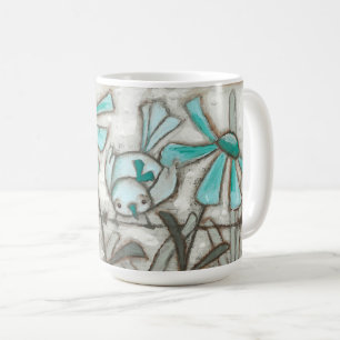 鳥および開花またはラグナの青マグ コーヒーマグカップ
