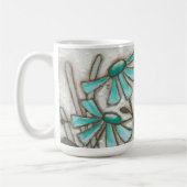 鳥および開花またはラグナの青マグ コーヒーマグカップ (左)