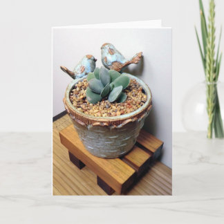 鳥およびSucculents Notecard カード
