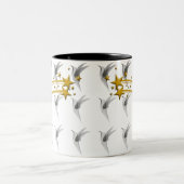 鳥お洒落と星マグカップ ツートーンマグカップ (中央)