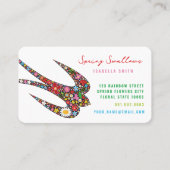 鳥お洒落と春の花を飲み込む 名刺 (正面)