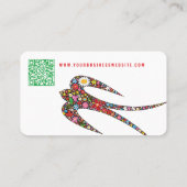 鳥お洒落と春の花を飲み込む 名刺 (裏面)