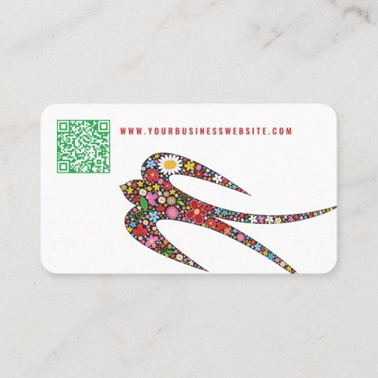 鳥お洒落と春の花を飲み込む 名刺 (裏面)